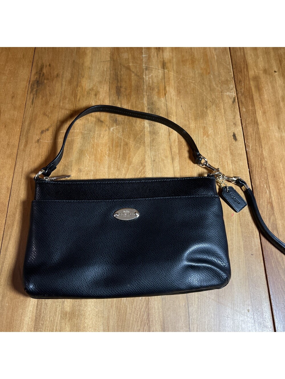 Black Coach Pebbled Wristlet/Bag N52598
